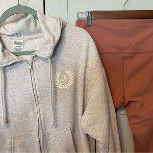 PINK Victoria's Secret Leggings in Dusty Rose and Victoria Secret zip up .